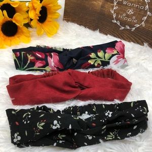 🌻 Boho tie knot headbands 3 bundle